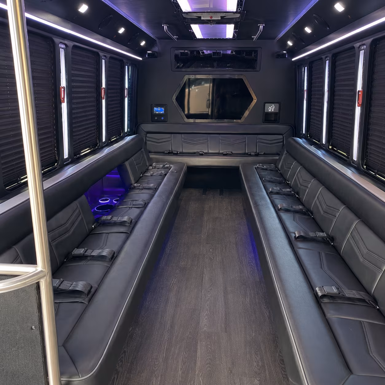 reno 18 passenger party bus interior