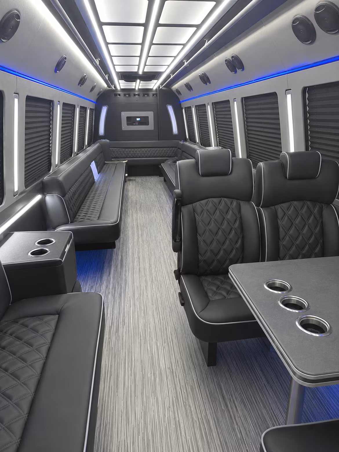 reno 25 passenger party bus inside
