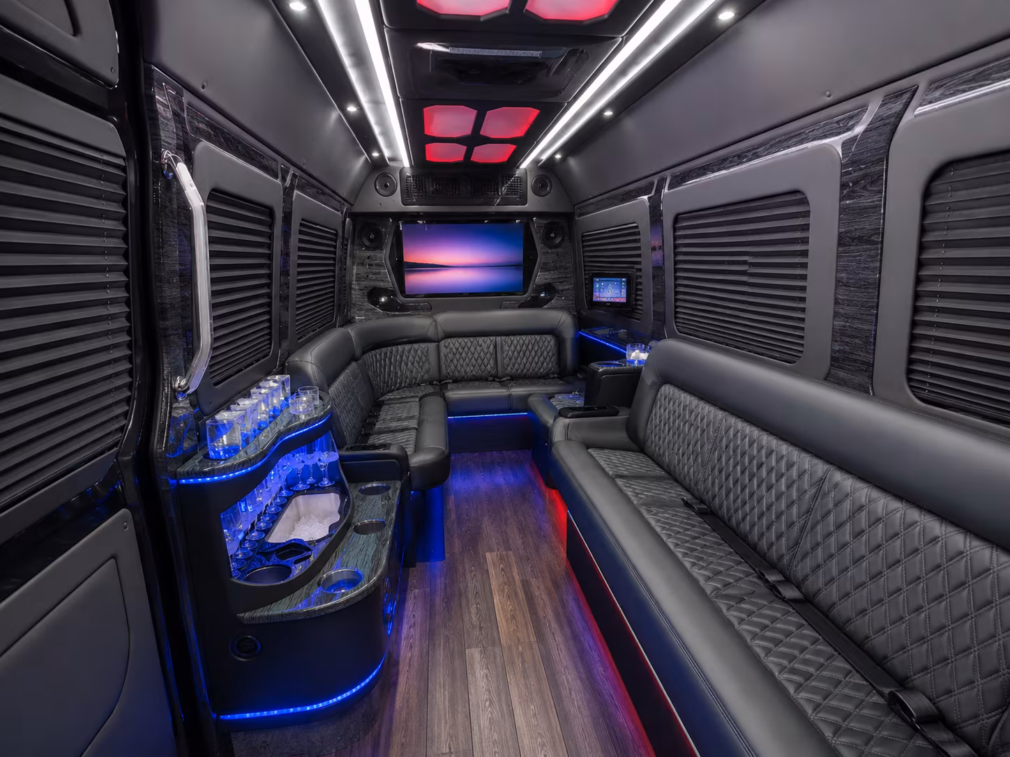 reno 25 passenger party bus interior