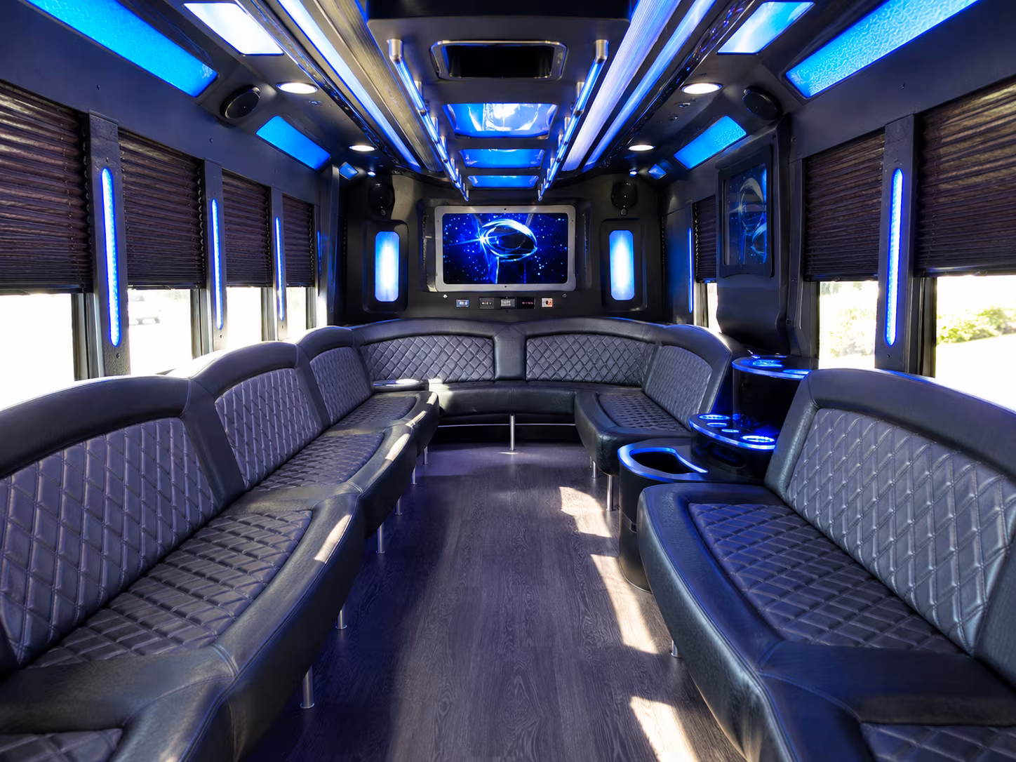 reno 28 passenger party bus inside