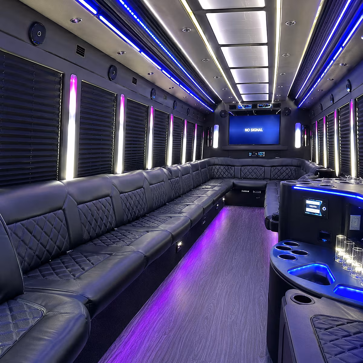 reno 30 passenger party bus inside