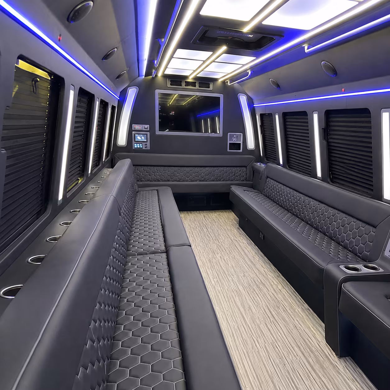 reno 40 passenger party bus inside
